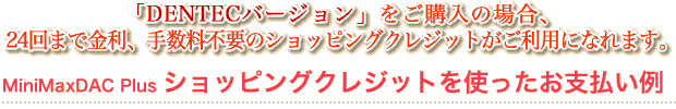 MiniMaxDAC Plus ショッピングクレジットを使ったお支払い例
